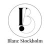 Blanc Stockholm Logo i Svart med text utan bakgrund och transparant